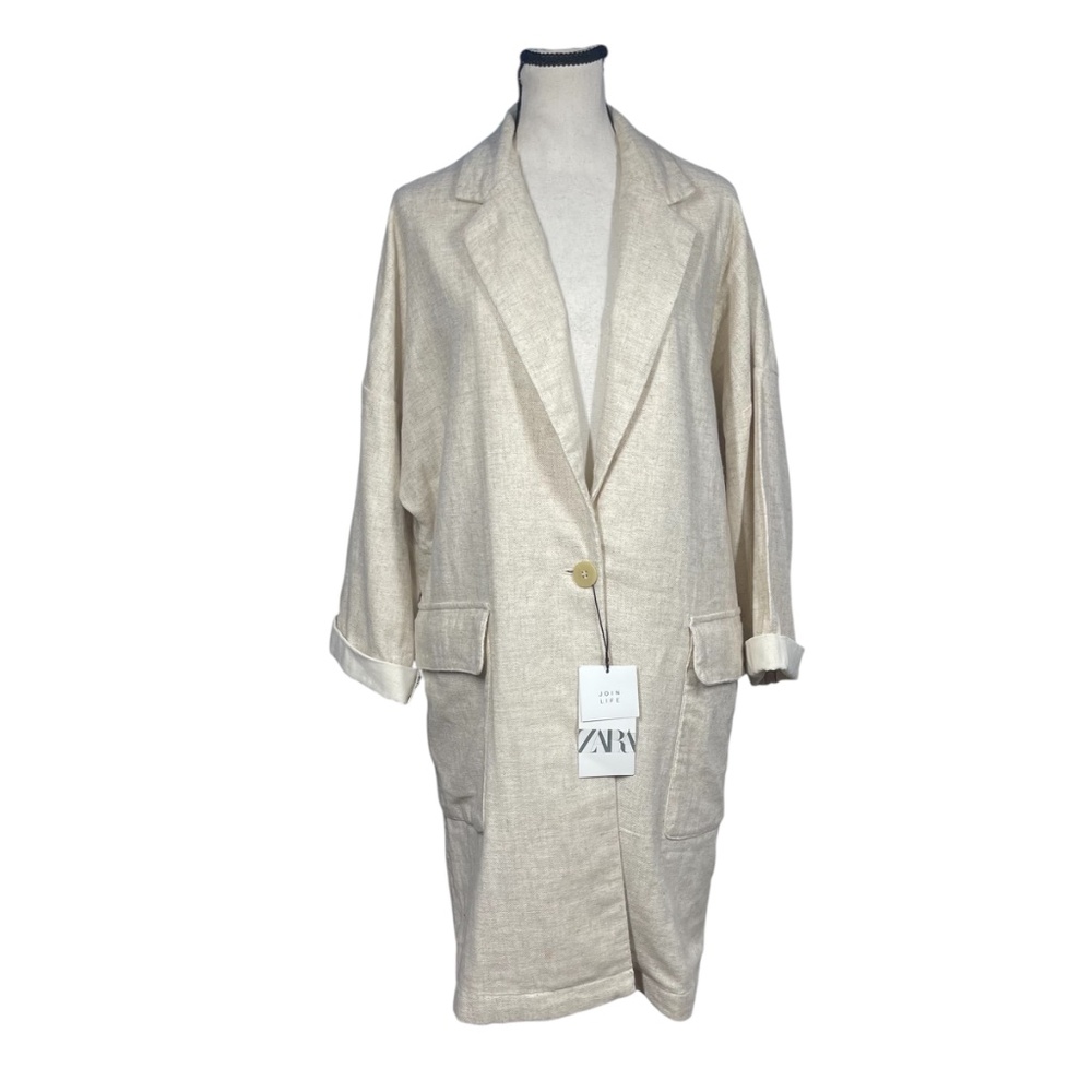 Zara Linen Coat - Picture 3 of 5